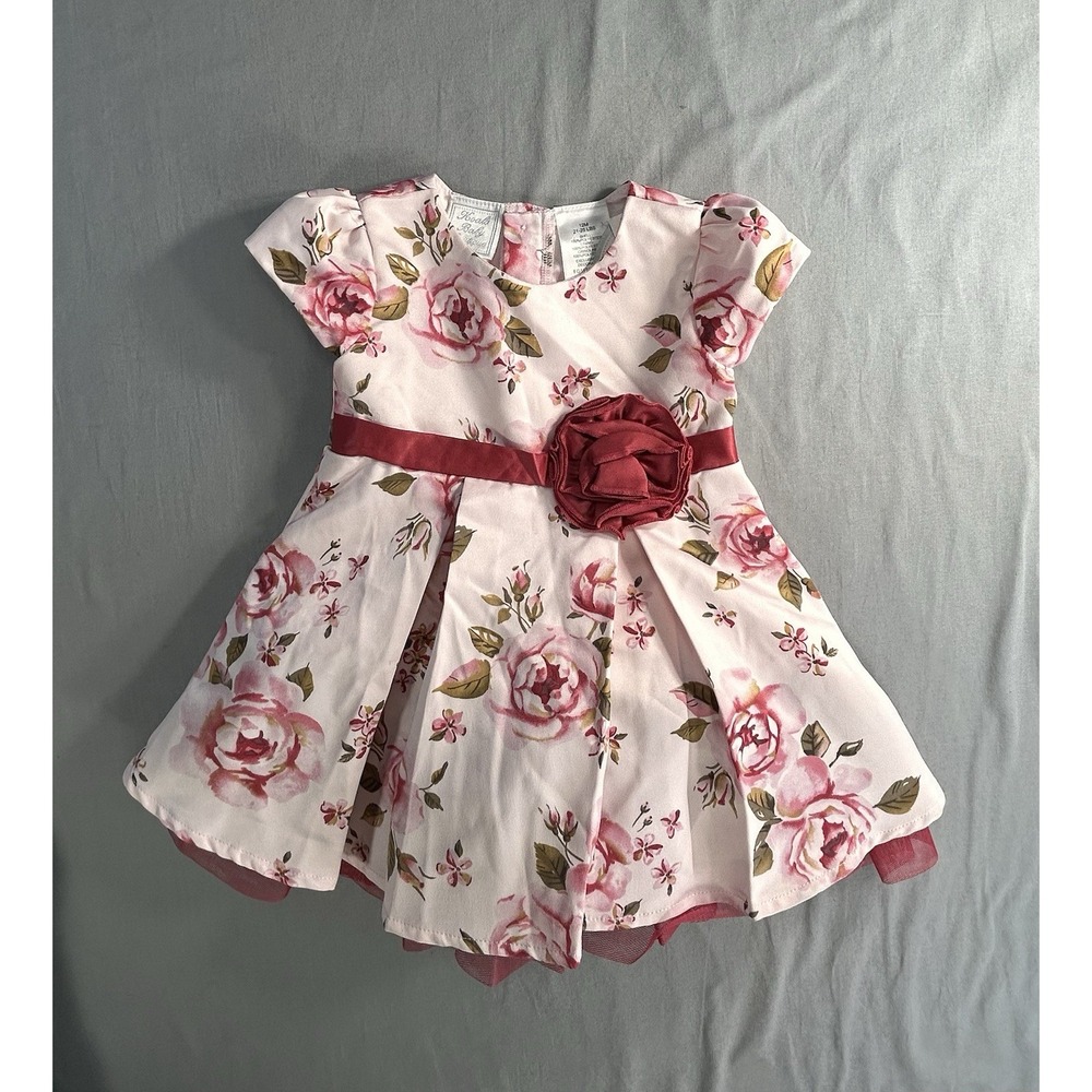 Koala Baby Boutique Pink Floral Dress Baby 12 Month NWT‎